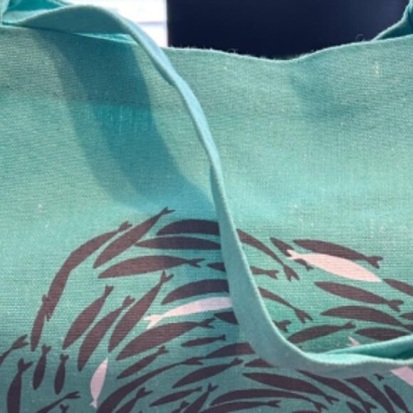 NWT The Chosen Cotton Tote Beach Grocery Book Travel Shoulder Bag Teal Gray MINT - Picture 7 of 10
